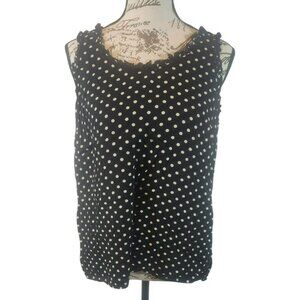 Tommy Hilfiger Black & White Polka Dot‎ Sleeveless Top Womens M